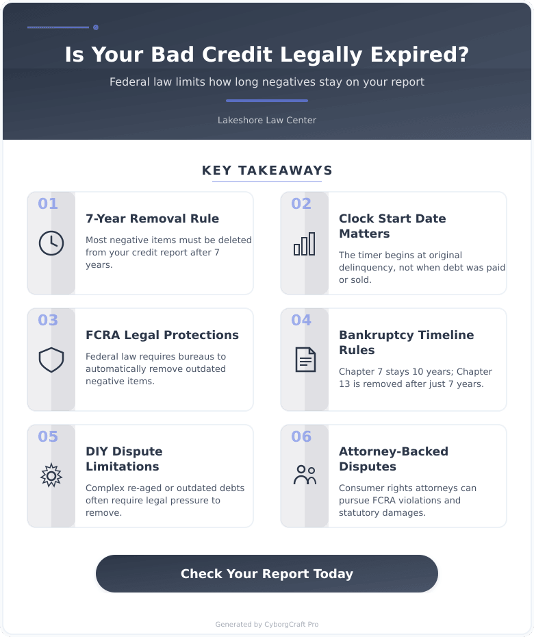 Infographic: Negative Items That Should Have Fallen Off Your Credit Report Already - How to Tell If the Clock Has Run Out on Your Debt - Key concepts and takeaways
